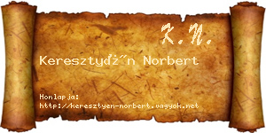 Keresztyén Norbert névjegykártya