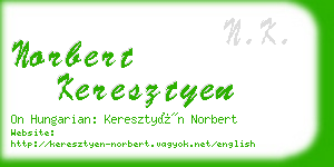 norbert keresztyen business card